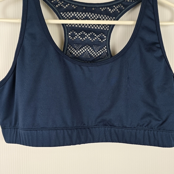 ZYIA Womens Navy Racerback Bomber Sports Bra With Lace Back Detail Size XXL - Picture 4 of 11
